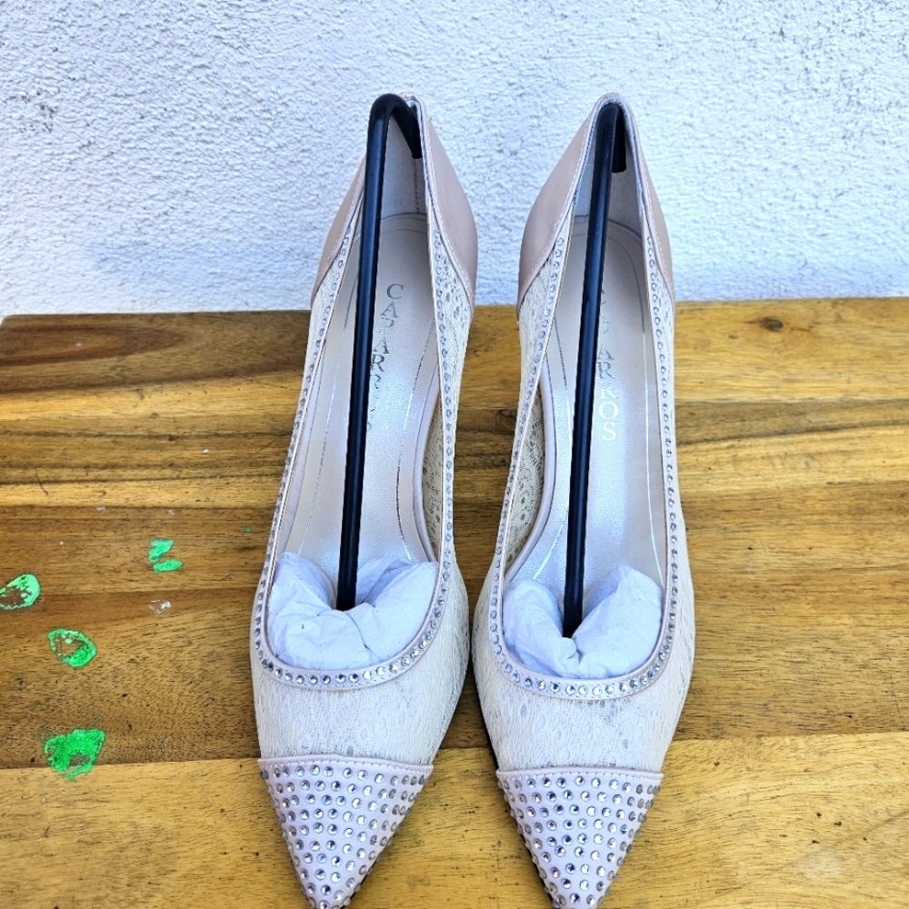 New Caparros Nude Satin Quillian Shoes Women's Size 9.5 - Picture 4 of 16